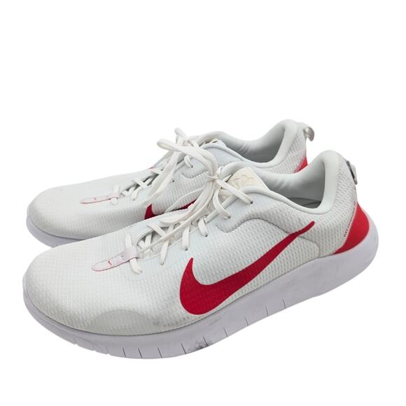Nike Flex Experience Run 12 Men's Running Shoes White/Red Size US12 EU46 - Picture 1 of 14
